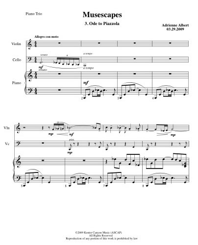 Ode to Piazzolla Example Score Image